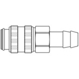 Szybkozłącze żeńskie DN2,5 pod wąż Ø 4mm 50KATF04MPXS