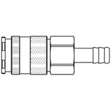 Szybkozłącze żeńskie DN10 pod wąż Ø 19mm 27KBTF19BPX