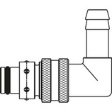 szybkozłącze katowe 90° DN8 pod wąż Ø10 mm 608KFTR10MVN