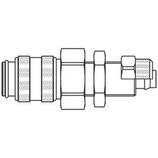 szybkozłącze żeńskie DN5 panelowe na przewód Ø 6x8 mm 21KBKS08MPN