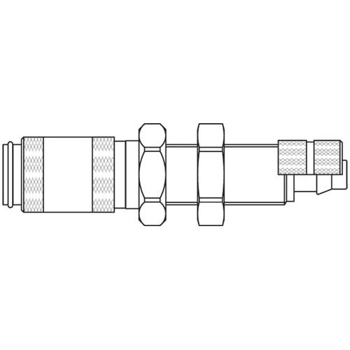 Szybkozłącze żeńskie DN2,7 pod wąż Ø 3x5mm 20KAKS05RVX