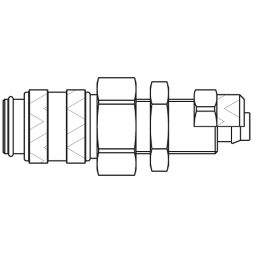 Szybkozłącze żeńskie DN5 grodziowe na przewód 6x8 mm 21KSKO08MPN