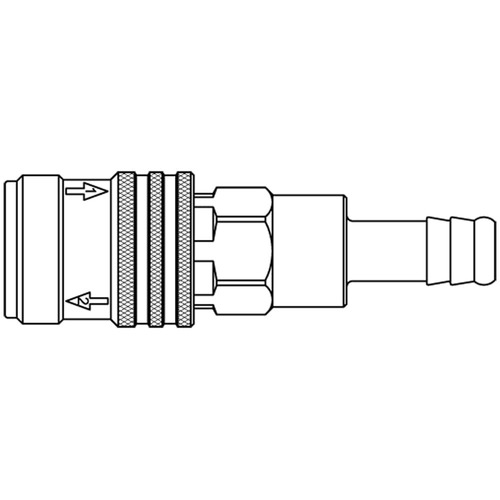 Szybkozłącze żeńskie DN5,5 pod wąż Ø 10mm 1400KETF10SPN