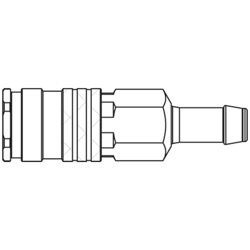 Szybkozłącze żeńskie DN7,4 pod wąż Ø 6mm 1300KATF06MPN