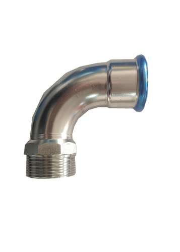 złącze kątowe 90° z nastawną nakrętką gwint zewnętrzny AISI 304 ⌀18 G1/2 542 15 0100 02