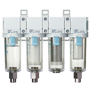 Zespół przygotowania powietrza SMC Filtr antybakteryjny (0.5 µm) + Filtr antybakteryjny (0.1 µm) G3/8 HF2-BAC30A-F03-R