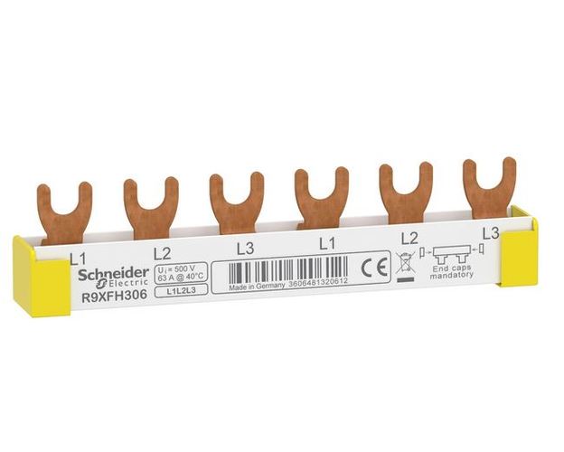 Szyna widełkowa 3P 6 modułów 63A R9XFH306