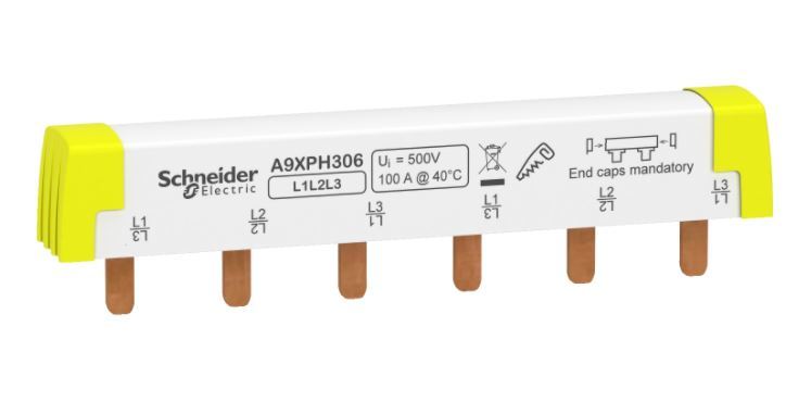 Szyna grzebieniowa 3P 6 modułów 100A A9XPH306