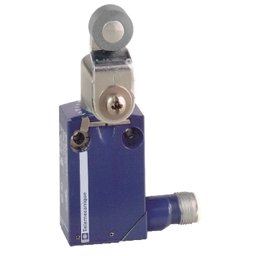 Wyłącznik krańcowy metalowy 1C/O dźwignia z rolką stalową konektor M12 XCMD2116M12