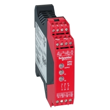Moduł bezpieczeństwa dla 2-ręcznych kaset sterowniczych, 24 V AC/DC, 2 NO + 1 NC XPSBCE3110P