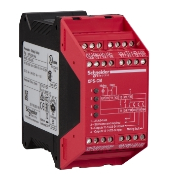 Moduł bezpieczeństwa Czujnika Fotoelektrycznego z 1 promieniem, 24 V DC, 2 NC + 4 NO XPSCM1144P