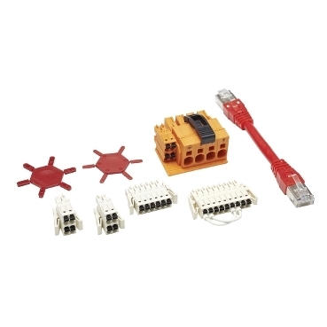 Single drive connectors and Sercos cable for Lexium 62 single drive - 0.09 m VW3E6001