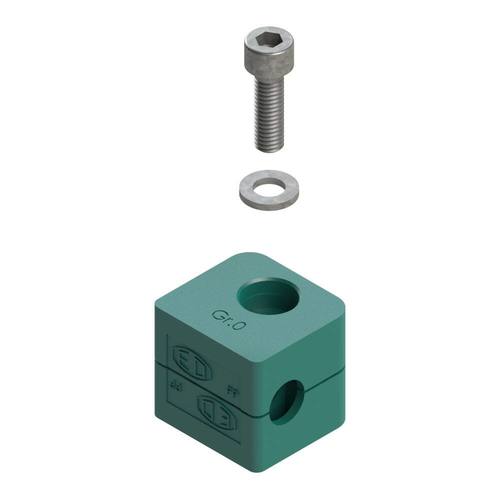 Uchwyt zestaw 14 (zacisk, śruba z łbem na imbus, podkładka) Ø rury 9.5 mm Polypropylene RAP14-009.5
