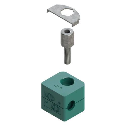 Uchwyt zestaw 18 (zacisk, płyta zamykająca, śruba do przedłużenia) Ø rury 17.2 mm Polypropylene RAP18-217.2