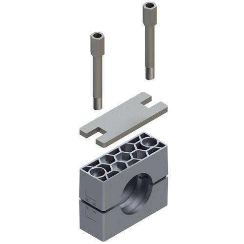 Uchwyt zestaw 5 (zacisk, płyta zamykająca, śruba do przedłużenia) Ø rury 21.3 mm Aluminium RCA5-221.3