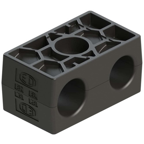 Zacisk (1 szt. - 2 części) Ø rury 17.2 mm Guma RBVG217.2X