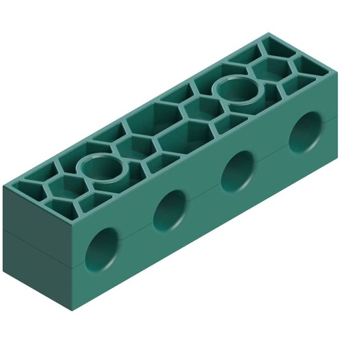 Multizasick 4 otwory, 2 śruby (1 szt. = 2 częsci) Ø rury 10 mm Polypropylene RAPGM210B4X