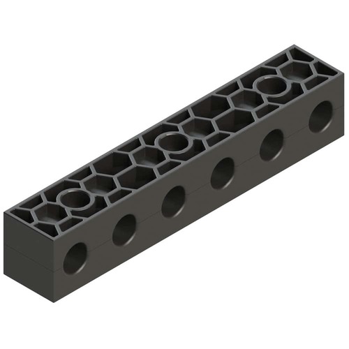 Multizasick 6 otwory, 3 śruby (1 szt. = 2 częsci) Ø rury 10 mm Guma RAVGM110C6X
