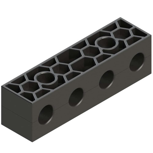 Multizasick 4 otwory, 2 śruby (1 szt. = 2 częsci) Ø rury 10 mm Guma RAVGM210B4X
