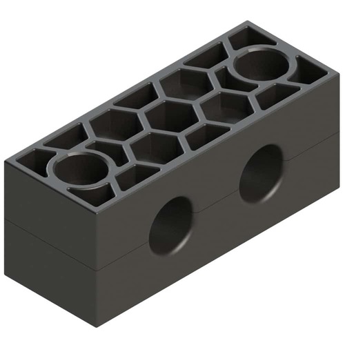 Multizasick 2 otwory, 2 śruby (1 szt. = 2 częsci) Ø rury 12 mm Guma RAVGM212B2X