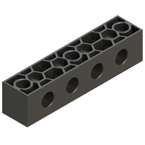 Multizasick 4 otwory, 3 śruby (1 szt. = 2 częsci) Ø rury 22 mm Guma RAVGM322C4X
