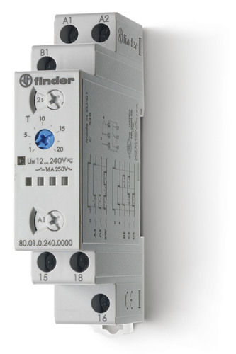 Modułowy przekaźnik czasowy serii 80 12-240V AC/DC 16A 1P 80.01.0.240.0000