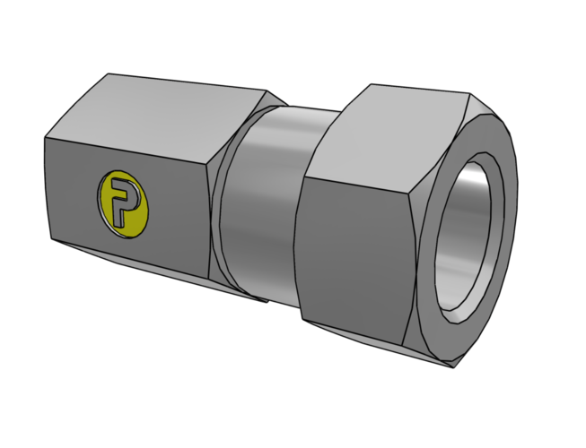 Złączka z gwintem wewnętrznym i nakrętką obrotową Ø zew rury 28, 30, 32mm 1 1/4'' gwint 1 5/8-12 Stal 20BBMTXS