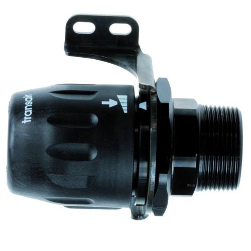 ZŁĄCZE PROSTE Ø 40mm Z GWINTEM GZ R 1 1/4” I PŁYTĄ MOCUJĄCĄ 6615 40 42
