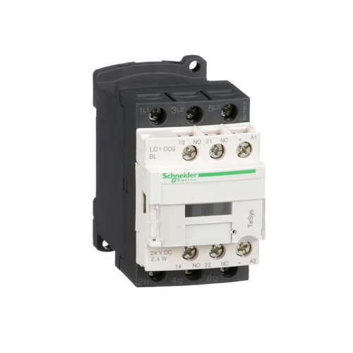 Stycznik 3P, 9A, 4kW, 400V, 1NO 1NC, cewka 24V DC, niski pobór mocy - Schneider Electric LC1D09BL