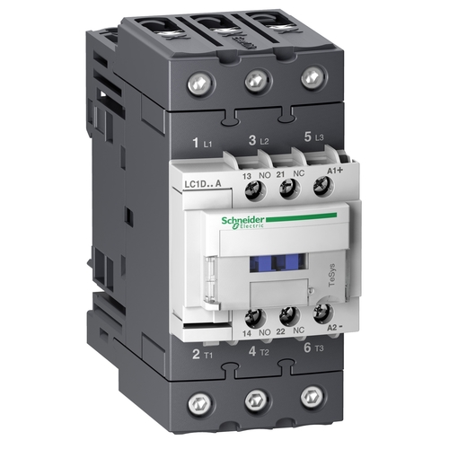Stycznik 3P 65A 30kW 400V 1NO 1NC cewka 24V DC zaciski EverLink LC1D65ABD