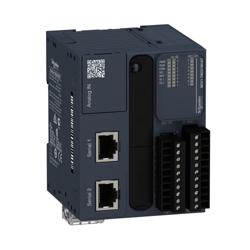 Sterownik PLC M221 16I/O Modułowy 8we/8wy tranzystorowe /2xAI 0-10V/ zasilanie 24VDC TM221M16T