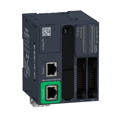 Sterownik PLC M221 32I/O Modułowy 16we/16wy tranzystorowe /2xAI 0-10V/ Ethernet/ zasilanie 24VDC TM221ME32TK