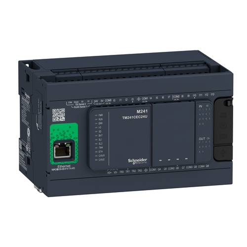 Sterownik PLC M241 24I/O  14we 10w (6 przek, 4 tranz) Ethernet 230VAC TM241CE24R