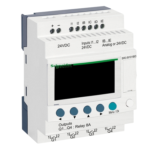 Przekaźnik Zelio Logic 6 wejść 4 wyjścia LCD RTC 24VDC SR3B101BD
