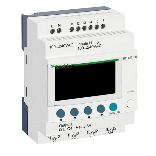 Przekaźnik Zelio Logic 6 wejść 4 wyjścia LCD RTC 230VAC SR3B101FU