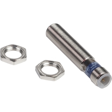 Czujnik indukcyjny M12 PNP NO zasięg 2 mm zasilanie 12 - 24 - 48V DC konektor M12 XS512BLPAM12
