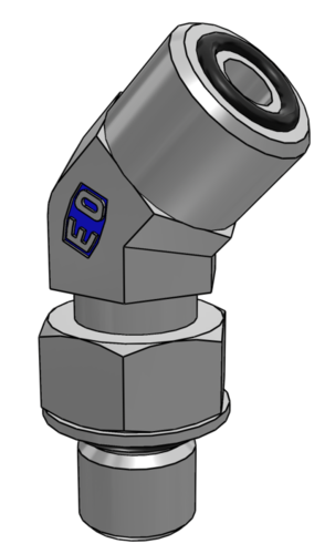 Przyłączka kolankowa 45° Ø zew rury 12mm 1/2'' gwint 9/16-18 13/16-16 8-6V5OMLOSS