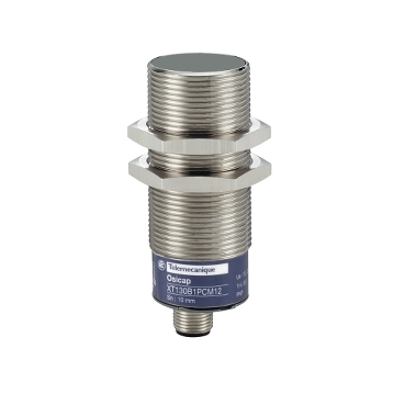 Czujnik pojemnościowy M30 PNP NC + NO zasięg 10 mm zasilanie 24V DC konektor M12 XT130B1PCM12