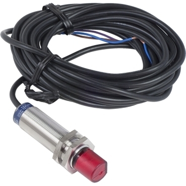 Czujnik fotoelektryczny M18 NO lub NC programowalne zasięg 15 m zasilanie 24 - 230V AC - DC przewód 25 m XU2N18KP9AAL5T