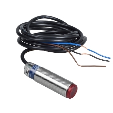 Czujnik fotoelektryczny M18 PNP NO lub NC programowalne zasięg 0,12 m zasilanie 12 - 24V DC przewód 2 m XUB0SPSNL2