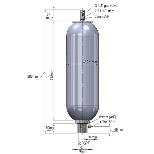 Akumlator pęcherzowy wysokociśnieniowy 20L 345 BAR 200SA-CZ-341