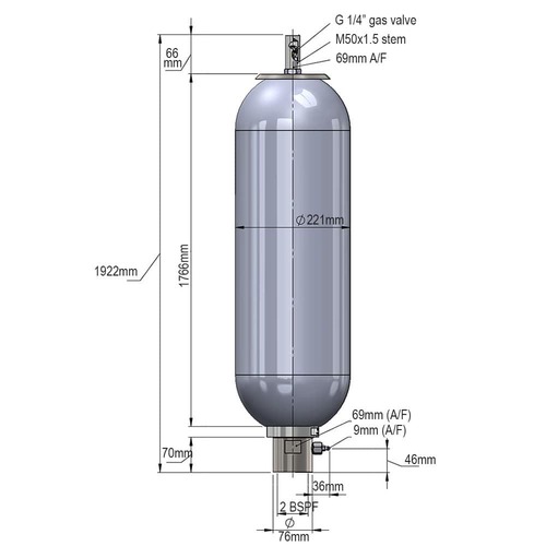 Akumlator pęcherzowy wysokociśnieniowy 54L 345 BAR 540SA-CZ-341