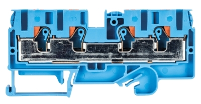 Złącze przelotowe 6/10mm2 sprężynowe PUSH-IN niebieskie WTP 6/10 D2/2 BL 56.206.5155.6