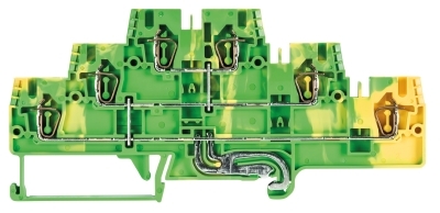 Złącze 3-piętrowe PE 2,5mm2 sprężynowe żółto-zielone WKFN 2,5 E3/SL/35 56.703.8855.0