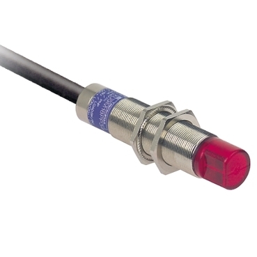 Czujnik fotoelektryczny M18 NC zasięg Sn 0,4 m zasilanie 24 - 230V AC - DC przewód 2 m XU5M18MB230W