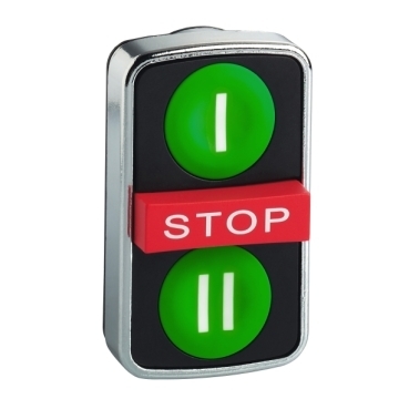 Przycisk potrójny metalowy I II STOP XB4BA731327