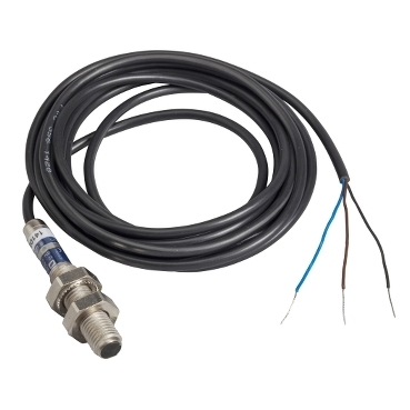 Czujnik fotoelektryczny M8 NPN NO zasięg Sn 0,05 m zasilanie 12 - 24V DC przewód 2 m XUAJ0515