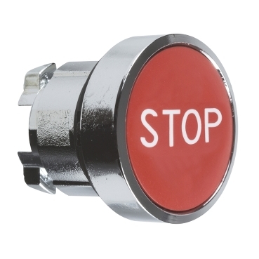Napęd przycisku metalowy czerwony STOP ZB4BA342