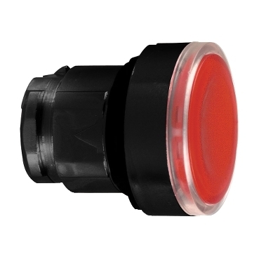 Napęd przycisku metalowy czerwony LED z możliwością wstawienia legendy ZB4BA487