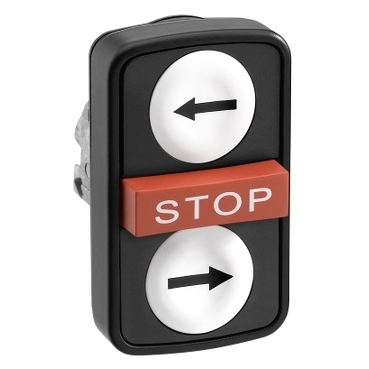 Napęd przycisku trzyklawiszowy metalowy biały strzałki lewo/prawo STOP ZB4BA711137